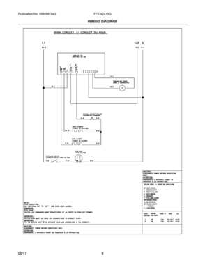 05 - WIRING DIAGRAM Diagram and Parts List for FFEW2415QBB  Frigidaire Wall Oven