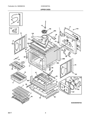 03 - UPPER OVEN Diagram and Parts List for EI30EW48TSA  Frigidaire Wall Oven