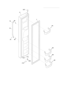 Freezer Door Diagram and Parts List for FGUS2632LE2  Frigidaire Refrigerator