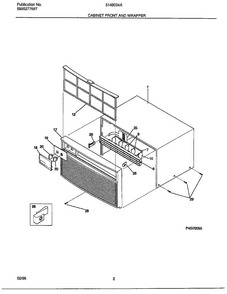 Cabinet Front And Wrapper Diagram and Parts List for 5148004A  Frigidaire Air Conditioner