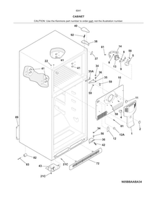 Cabinet Diagram and Parts List for 25360419414  Kenmore Refrigerator