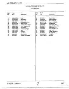 Upright Freezer 21 Cubic Feet Page 4 Diagram and Parts List for 49651-0C  Frigidaire Freezer