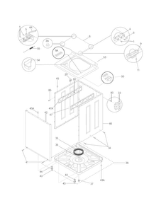 Lower Cabinet/top Diagram and Parts List for 41797812704  Kenmore Washer Dryer Combo