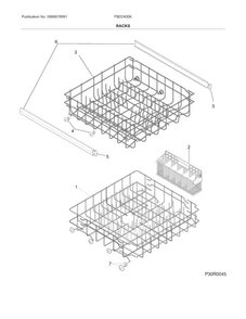 Racks Diagram and Parts List for FBD2400KB10B  Frigidaire Dishwasher