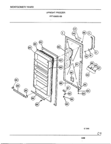 Upright Freezer Diagram and Parts List for 49669B  Frigidaire Freezer