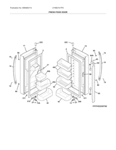 Fresh Food Door Diagram and Parts List for LFHB2751TF0  Frigidaire Refrigerator