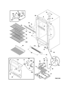 Cabinet Diagram and Parts List for FRU17B2JW25  Frigidaire Refrigerator