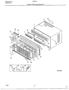 Cabinet Front And Wrapper Diagram and Parts List for 5328002B  Frigidaire Air Conditioner