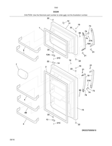 Part Location Diagram of 242125901 Maytag Refrigerator door handle