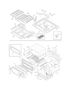 Top/drawer Diagram and Parts List for EW30DS75KS4  Electrolux Range