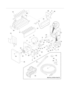 Ice Maker Diagram and Parts List for FGHS2655PF0  Frigidaire Refrigerator