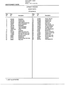 Upright Freezer/door Parts Page 2 Diagram and Parts List for 45158-OA  Frigidaire Freezer