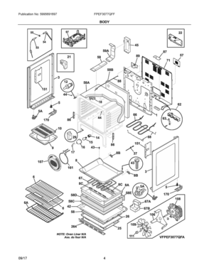 03 - BODY Diagram and Parts List for FPEF3077QFF  Frigidaire Range