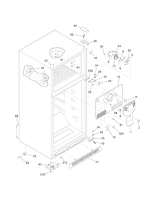 Cabinet Diagram and Parts List for 2536880901A  Kenmore Refrigerator