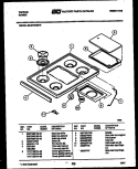 COOKTOP PARTS Diagram and Parts List for 36-3272-23-10  Tappan Range