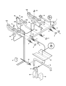Burner Diagram and Parts List for TGF645WFD5  Tappan Range