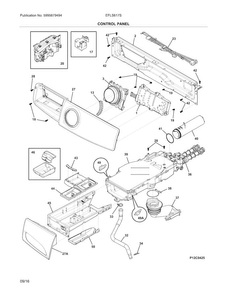 Control Panel Diagram and Parts List for EFLS617STT0  Electrolux Washer