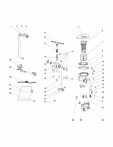 Motor & Pump Diagram and Parts List for 58714662110  Kenmore Dishwasher