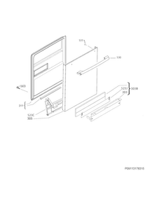Door Diagram and Parts List for EI24ID30QS0A  Electrolux Dishwasher