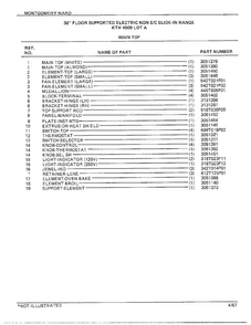 30" Floor/main Top Page 2 Diagram and Parts List for 4509A  Frigidaire Range