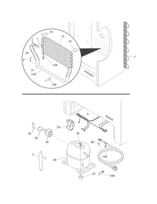 System Diagram and Parts List for FRU17B2JW23  Frigidaire Refrigerator