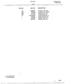 Body Page 4 Diagram and Parts List for 2883-80A  Frigidaire Range