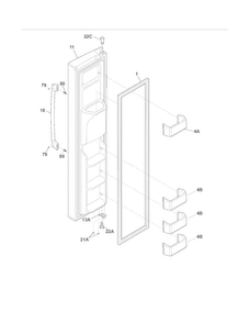 Freezer Door Diagram and Parts List for EI23CS35KB1  Electrolux Refrigerator