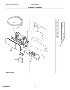 Ice And Water Dispenser Diagram and Parts List for FPSC2278UFA  Frigidaire Refrigerator