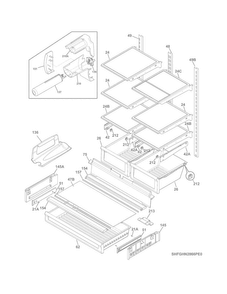 Shelves Diagram and Parts List for FGHN2866PE1  Frigidaire Refrigerator