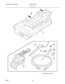 Ice Maker Diagram and Parts List for CRSEH237AW0  Frigidaire Refrigerator