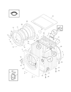 Cabinet/top Diagram and Parts List for FAFS4073NW0  Frigidaire Washer