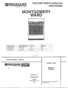 Front Page Diagram and Parts List for 2823-80B  Frigidaire Range