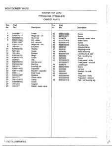 Cabinet Parts Page 2 Diagram and Parts List for 6289-80B  Frigidaire Washer