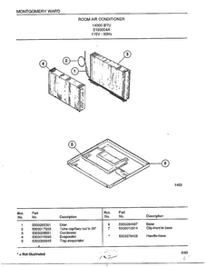 Room Air Conditioner Page 5 Diagram and Parts List for 5193004A  Frigidaire Air Conditioner
