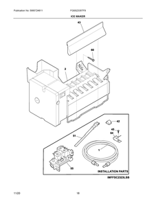 Ice Maker Diagram and Parts List for FGSS2335TF9  Frigidaire Refrigerator
