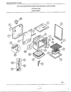 Basic Body Diagram and Parts List for 4821-80A  Frigidaire Range