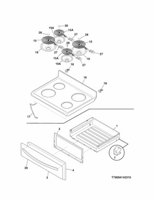 Part Location Diagram of 5304512043 Frigidaire PANEL