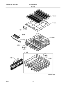 Racks Diagram and Parts List for FDSH450LAF4A  Frigidaire Dishwasher
