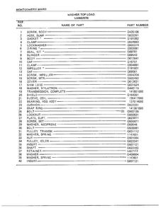 Washer Page 10 Diagram and Parts List for 6207B  Frigidaire Washer