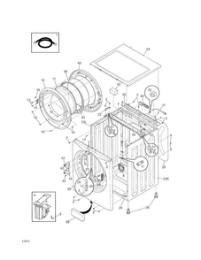 Cabinet/top Diagram and Parts List for 970L48022A0  Frigidaire Washer
