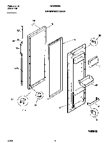 Refrigerator Door Diagram and Parts List for WRS20WRHW5  Westinghouse Refrigerator