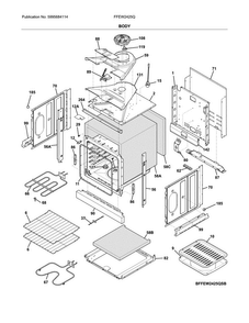 Body Diagram and Parts List for FFEW2425QWB  Frigidaire Wall Oven