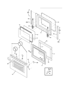 Door Diagram and Parts List for FFES3025LSD  Frigidaire Range