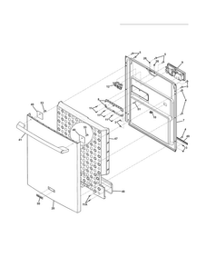 Door Diagram and Parts List for EWDW6505GW1C  Electrolux Dishwasher