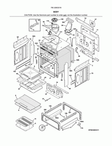 Body Diagram and Parts List for 79032603318  Kenmore Range