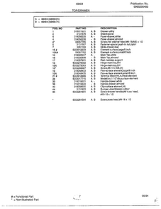 Top/drawer Page 2 Diagram and Parts List for 484640A  Frigidaire Range
