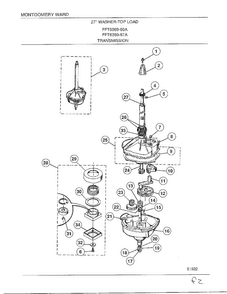 Transmission Diagram and Parts List for 6389-80A  Frigidaire Washer