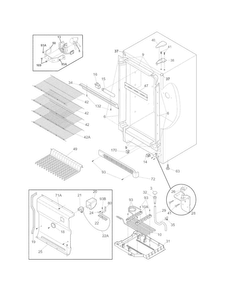 Cabinet Diagram and Parts List for FRU17B2JW23  Frigidaire Refrigerator