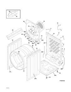 Cabinet/drum Diagram and Parts List for FFQG5000QW1  Frigidaire Dryer
