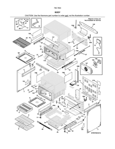 Body Diagram and Parts List for 79078042412  Kenmore Range